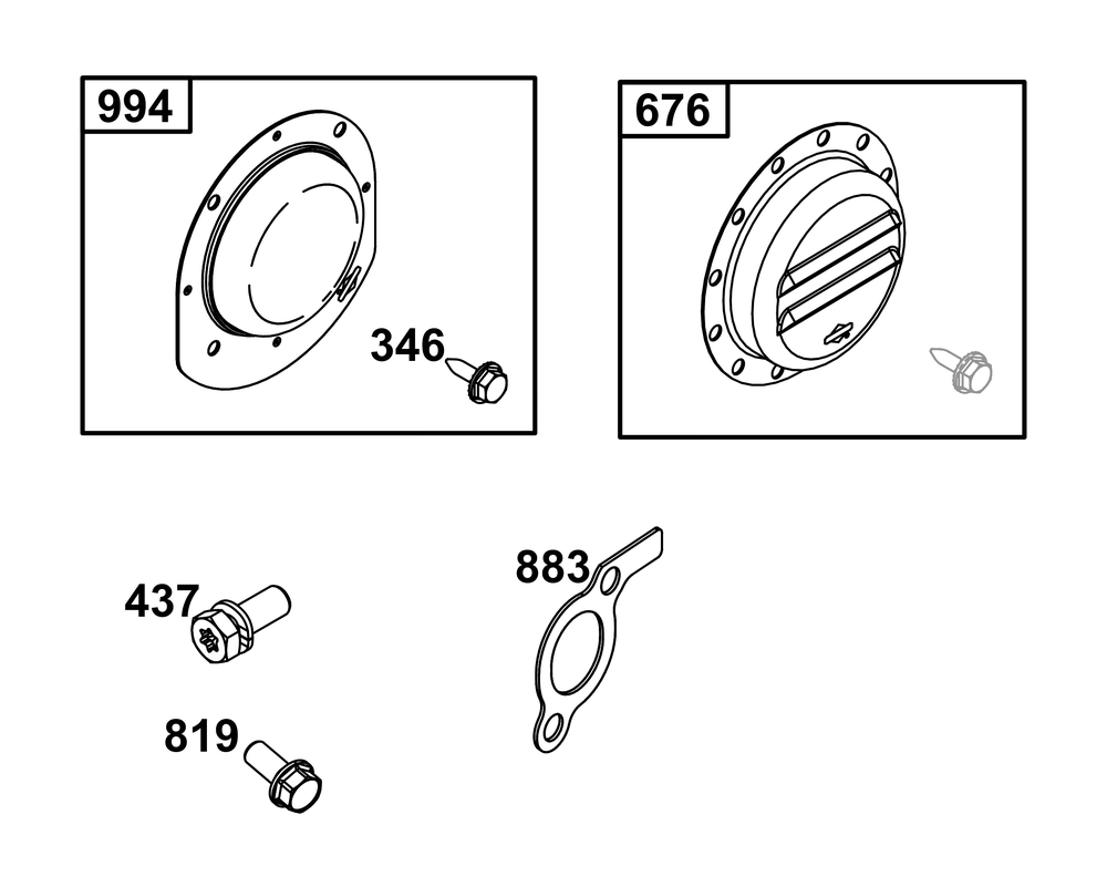 Exhaust Group Diagram and Parts List for 386447-3318-F1 200000 - 399999 Briggs and Stratton Engine
